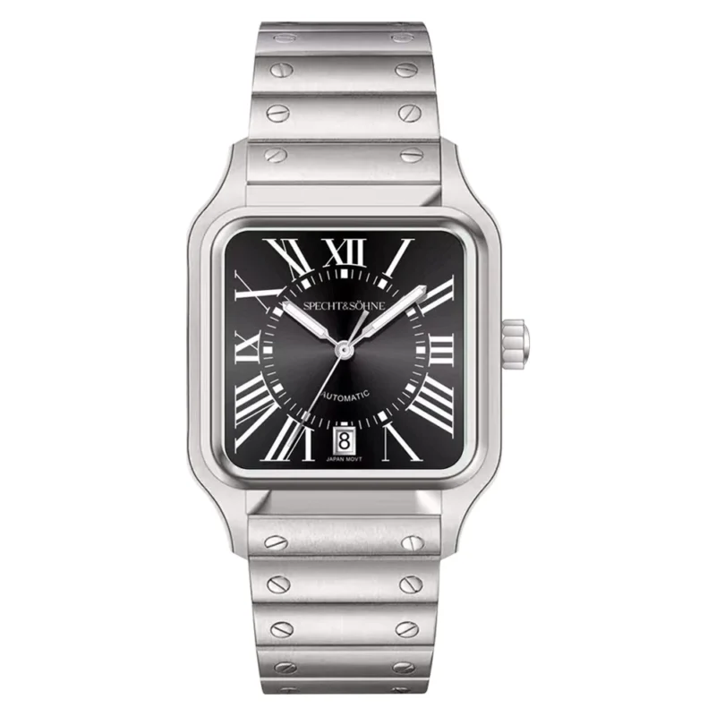Tonneau Automatic Watch with Complete Calendar Sapphire Crystal PVD Gold Stainless Steel Bracelet - Image 13