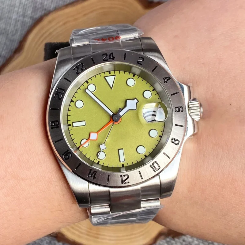 Explorer GMT Automatic Field Watch with Orange 24-Hour Hand and Sapphire Crystal - Image 7