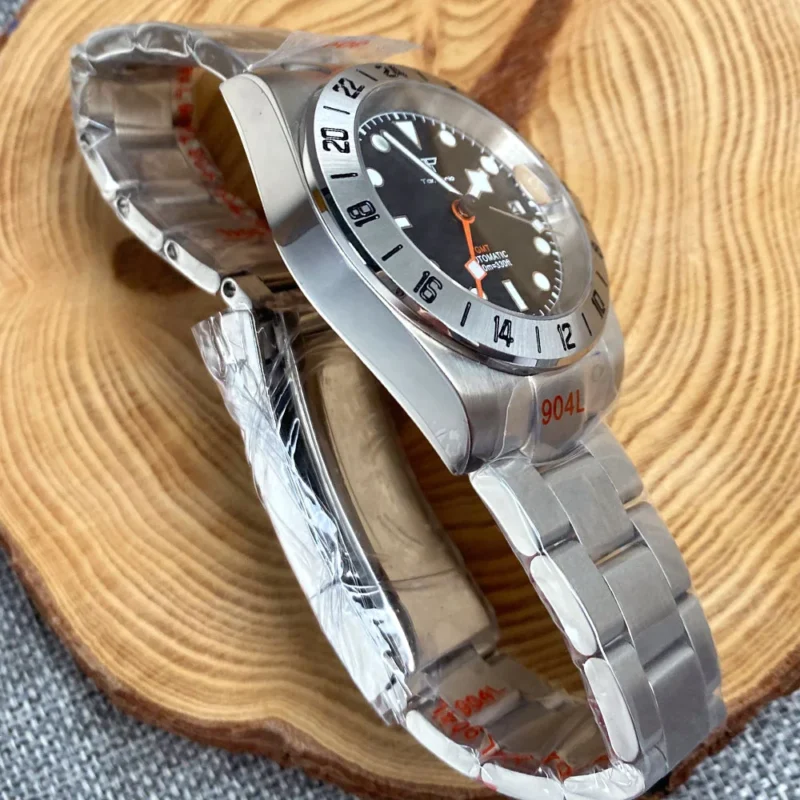 Explorer GMT Automatic Field Watch with Orange 24-Hour Hand and Sapphire Crystal - Image 3