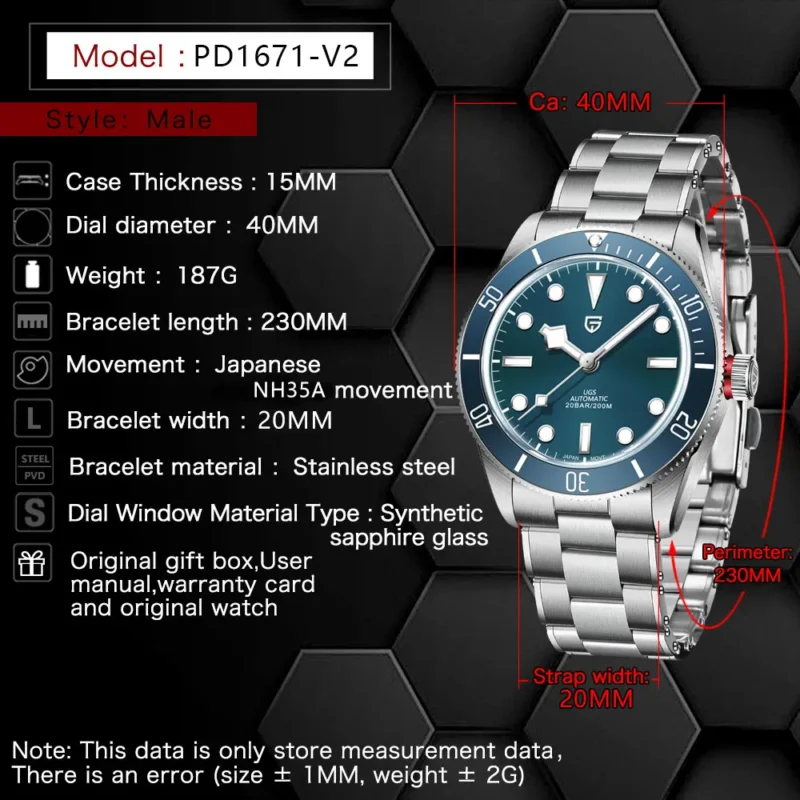 Professional Automatic Dive Watch with NH35A Movement and 100M Water Resistance - Image 6