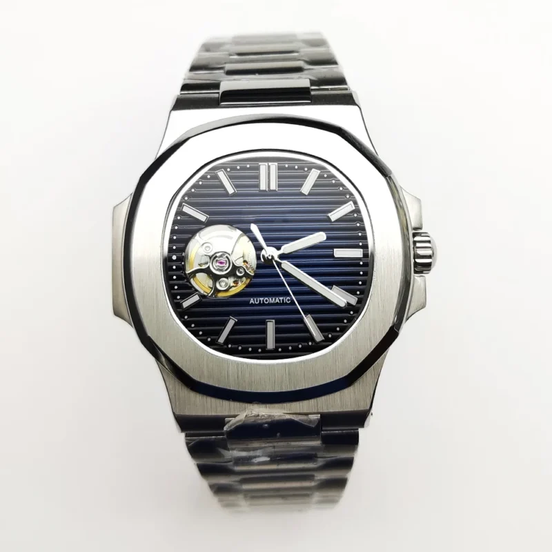 Luxury Square Automatic Watch with Sapphire Crystal and Luminous Coffee Dial - Image 8