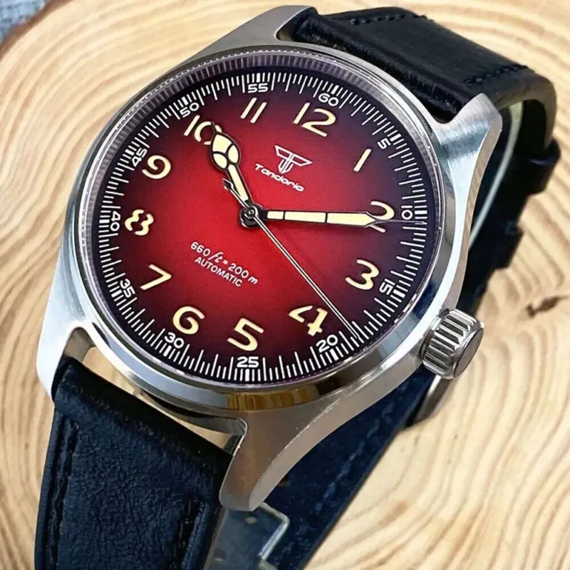 Bronze Dive Automatic Watch 39mm 200M Water Resistant Sapphire Crystal Leather Strap - Image 10