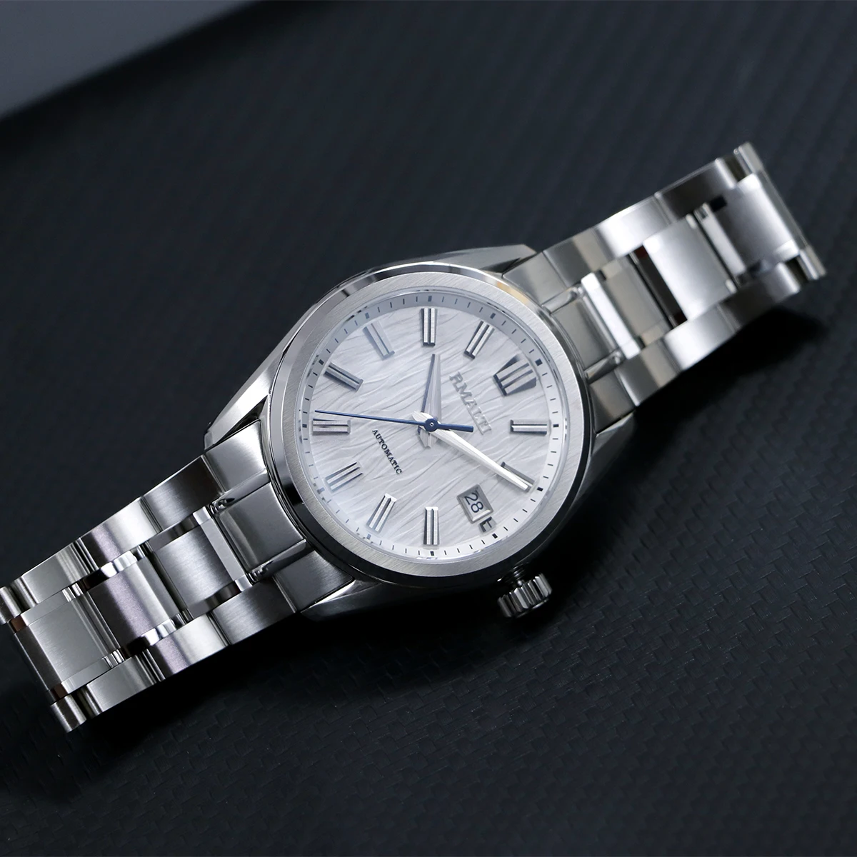 White dial dress watch with harmonious color palette and refined aesthetics