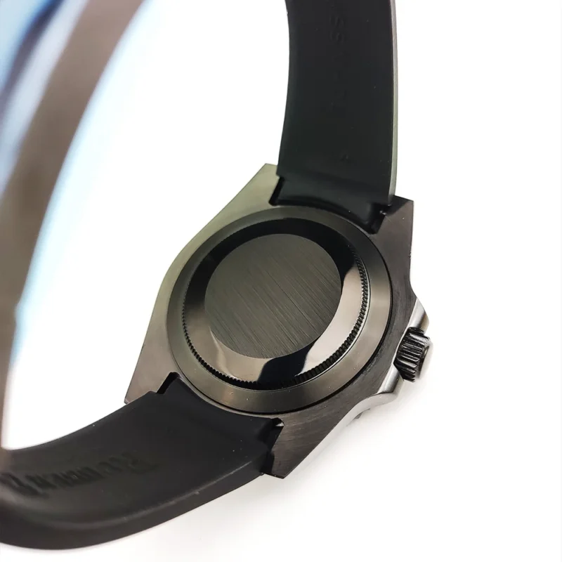 Elegant Black PVD Automatic Dress Watch with Sapphire Crystal and Steel Bracelet - Image 6