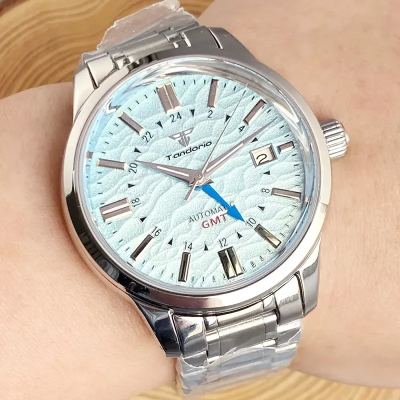 Professional GMT Automatic Watch with Dome Sapphire Crystal and Stainless Steel Bracelet - Image 19