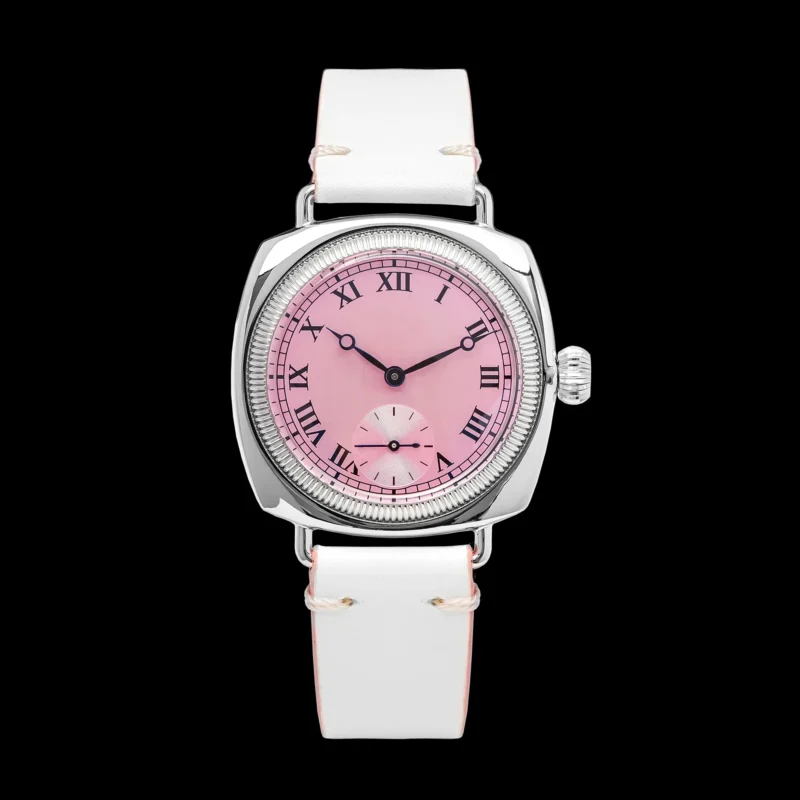 Classic Pillow-Shaped Quartz Watch with Sapphire Crystal and Leather Strap - Image 12