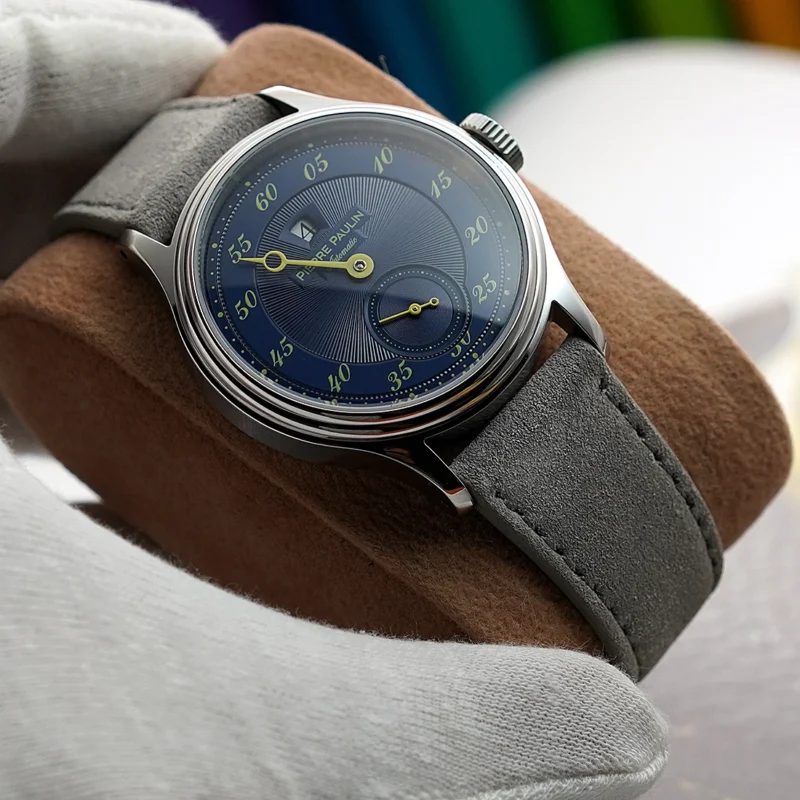 Jumping Hour Automatic Watch with Blue Dial and Sapphire Crystal Stainless Steel Dress Timepiece - Image 3