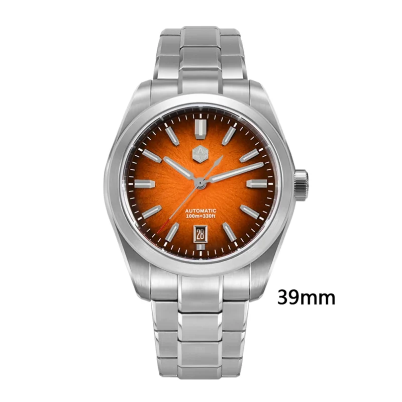 JianZhan Gada Automatic Dress Watch with Gradient Enamel Dial and Stainless Steel Bracelet - Image 9