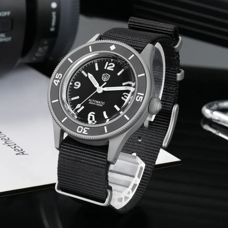 50-Fathoms Professional Dive Automatic Watch with Sapphire Crystal and Nylon Strap - Image 2