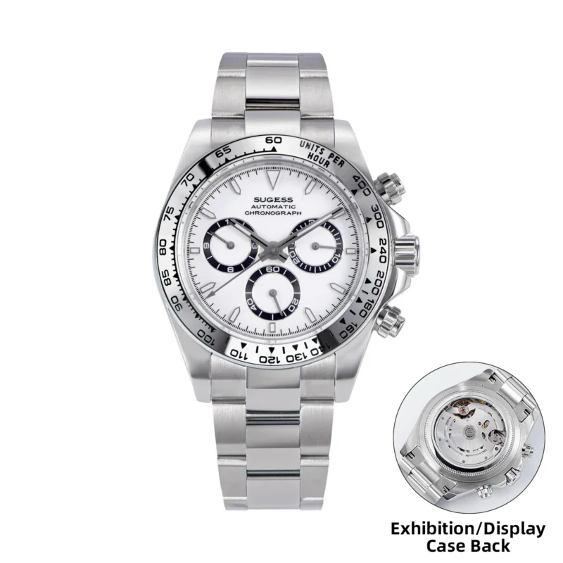 Professional Panda Dial Chronograph Automatic Watch with Ceramic Bezel and Stainless Steel Bracelet - Image 13