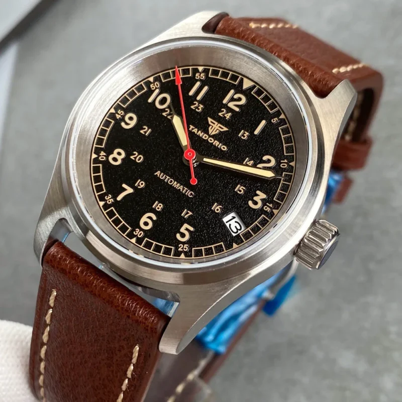 Vintage Field Automatic Dive Watch NH35AA Movement Stainless Steel Sapphire Crystal Watch with Date Display - Image 3