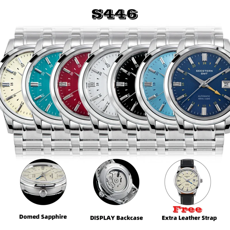 Professional GMT Automatic Watch with NH34 Movement, Domed Sapphire Crystal and Stainless Steel Bracelet - Image 2
