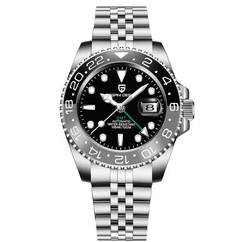Professional GMT Automatic Watch with Ceramic Bezel and Sapphire Crystal on Stainless Steel Bracelet - Image 12