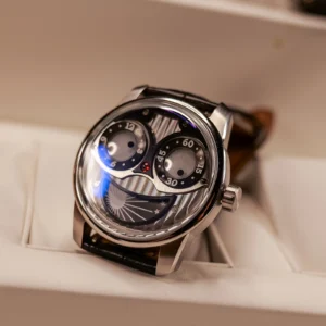 Luxury Skeleton Automatic Watch with Luminous Dial and Leather Strap