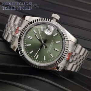 Classic Men's Automatic 36mm Watch with Luminous Dial and Stainless Steel Bracelet