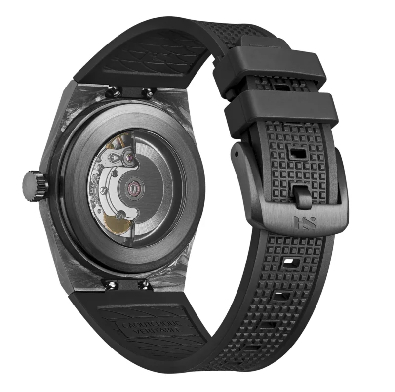 Carbon Fiber Automatic Dive Watch with Sapphire Crystal and Rubber Strap - Image 2