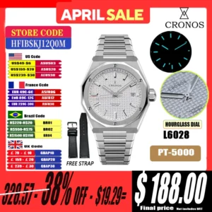 Classic Automatic Watch with Exhibition Caseback and Leather Strap