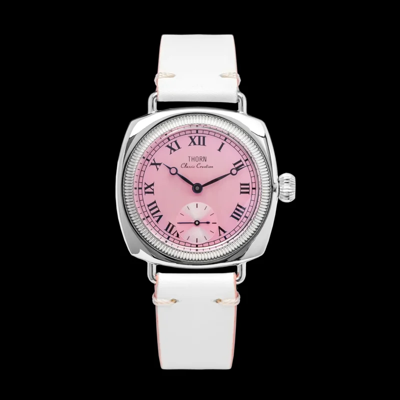 Classic Pillow-Shaped Quartz Watch with Sapphire Crystal and Leather Strap - Image 7