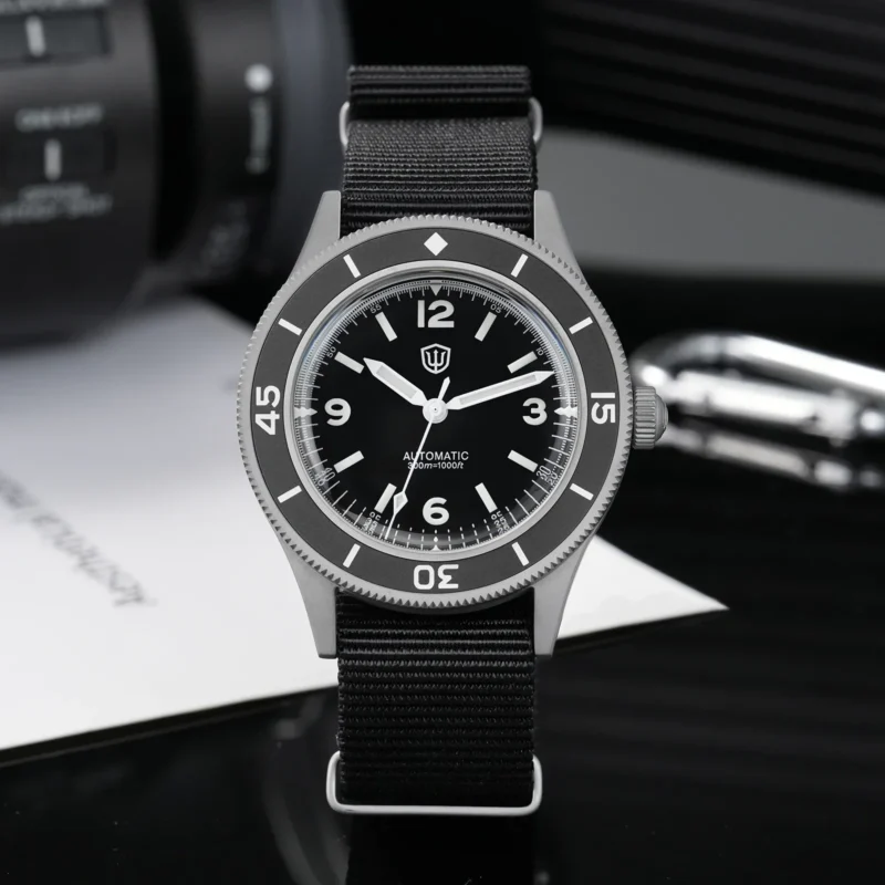 50-Fathoms Professional Dive Automatic Watch with Sapphire Crystal and Nylon Strap - Image 3