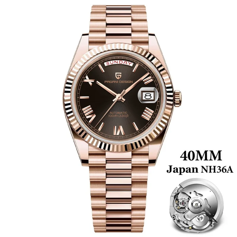Professional Automatic Dive Watch with Sapphire Crystal and Stainless Steel Bracelet - Image 10