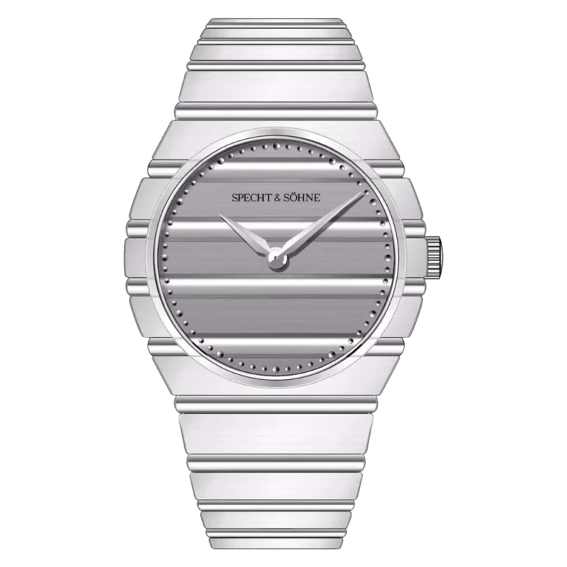 Ultra-Thin Gold Quartz Watch with Sapphire Crystal and Stainless Steel Bracelet - Image 11