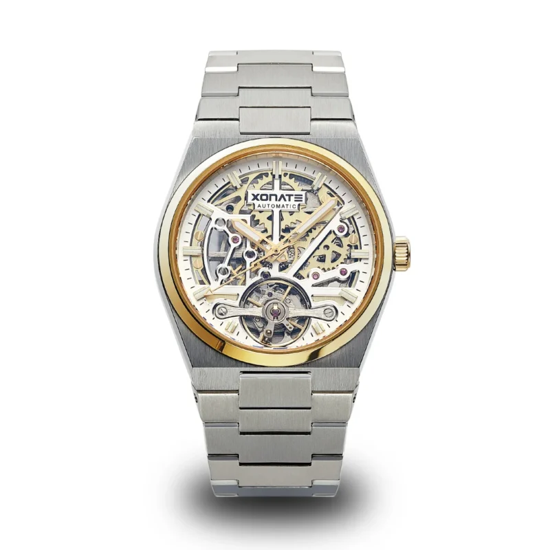 Luxury Skeleton Automatic Watch with Sapphire Crystal and Stainless Steel Bracelet - Image 10