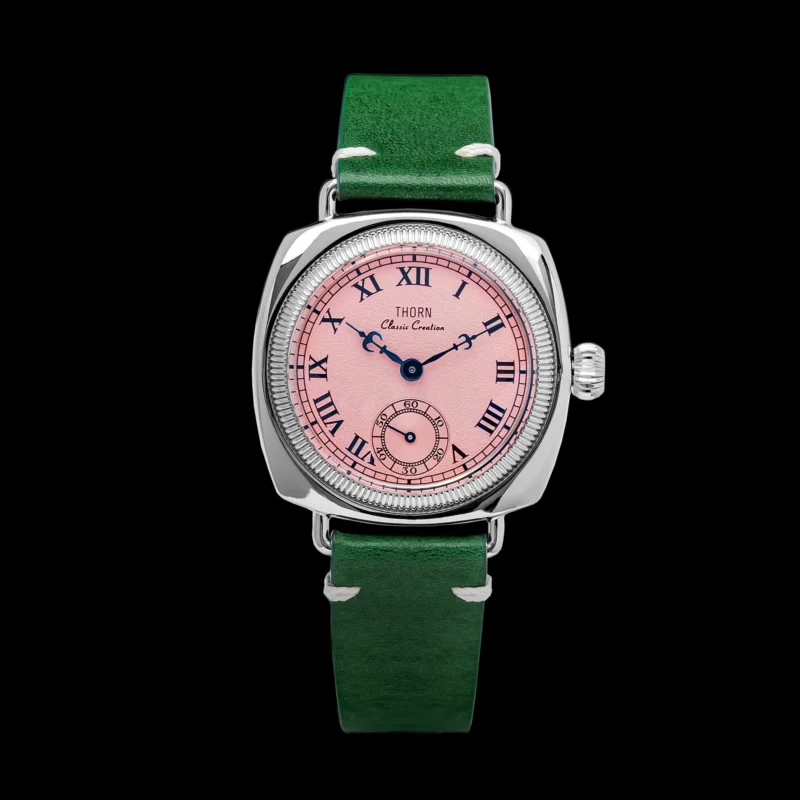 Classic Pillow-Shaped Quartz Watch with Sapphire Crystal and Leather Strap - Image 10