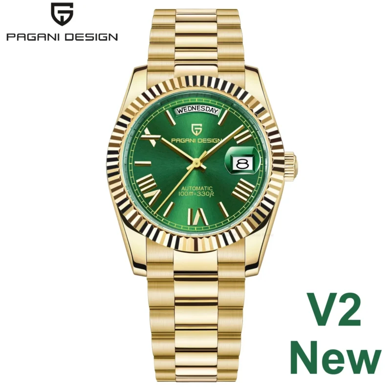 Luxury Automatic Rose Gold Watch with Sapphire Crystal and Complete Calendar Steel Bracelet - Image 9