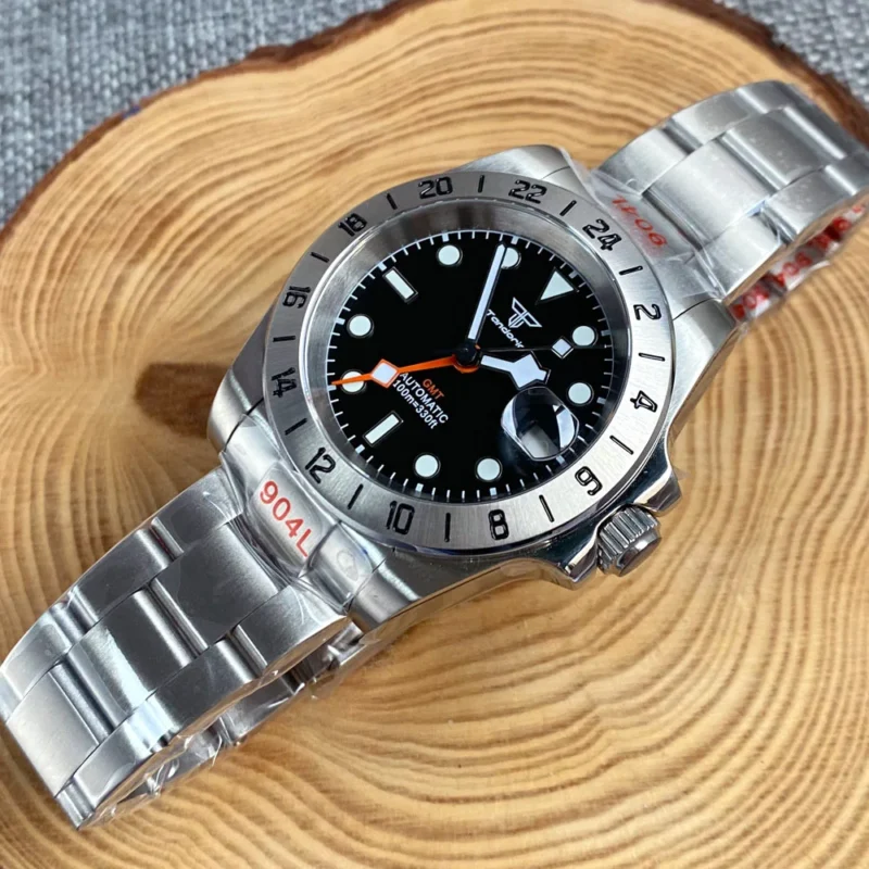 Explorer GMT Automatic Field Watch with Orange 24-Hour Hand and Sapphire Crystal - Image 4