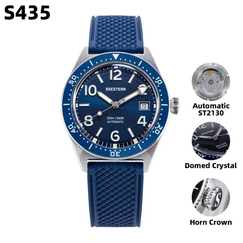 Professional Automatic Dive Watch with Skeleton Dial and Sapphire Crystal 200M Water Resistant NH35 Movement - Image 13