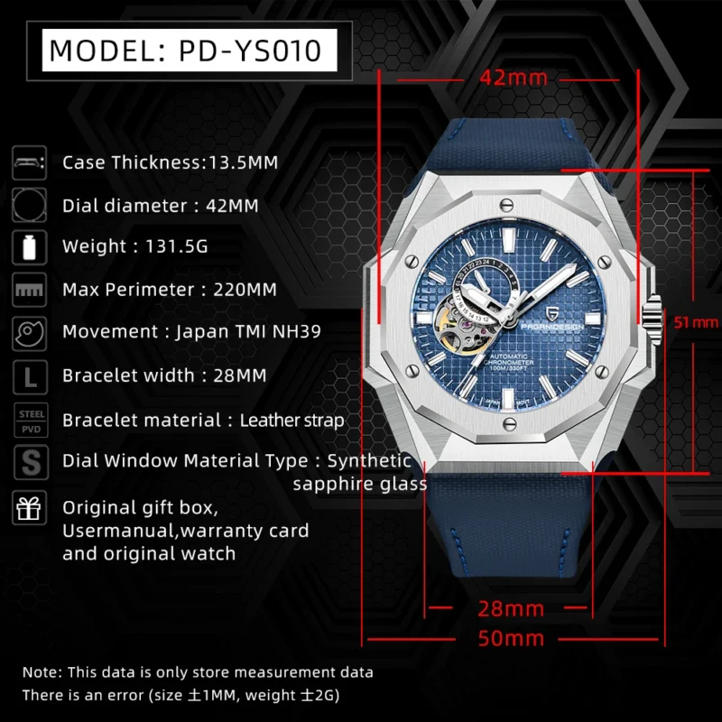 Professional Automatic Dive Watch with Sapphire Crystal and Stainless Steel Case - Image 2