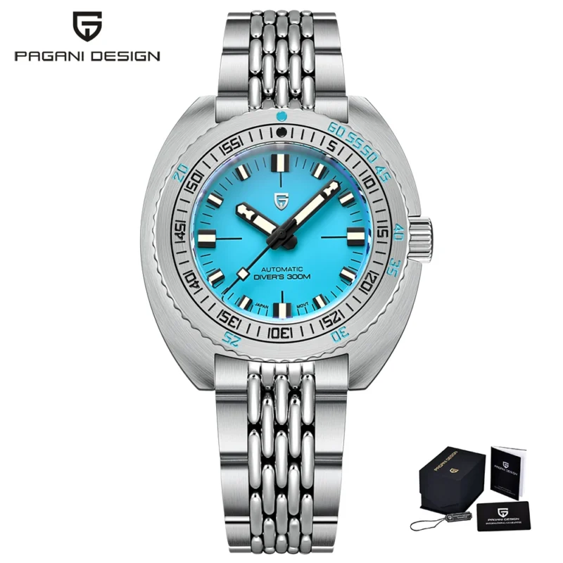 Professional Automatic Dive Watch with Sapphire Crystal and Stainless Steel Bracelet - Image 5