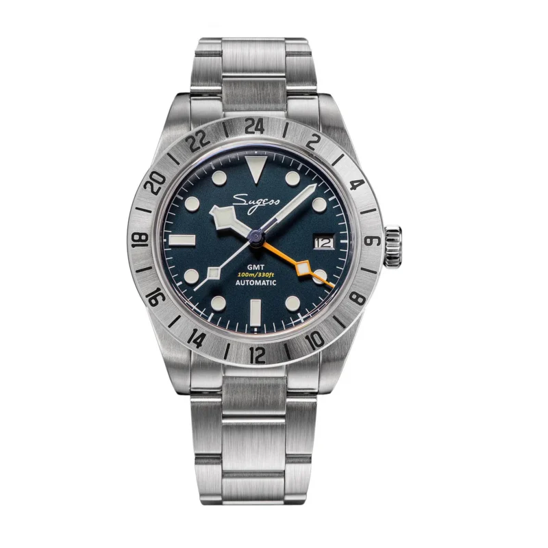 Professional GMT Automatic Watch with Sapphire Crystal and Stainless Steel Bracelet - Image 9