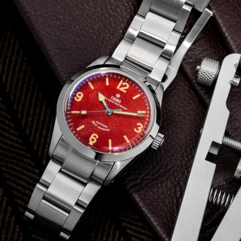 Vintage Tribute Automatic 34mm Watch with Domed Sapphire Crystal and Stainless Steel Bracelet - Image 6