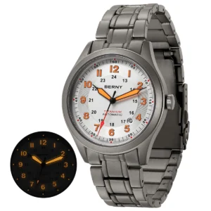 Professional Pilot Automatic Titanium Watch with Sapphire Crystal and Super Luminous Dial