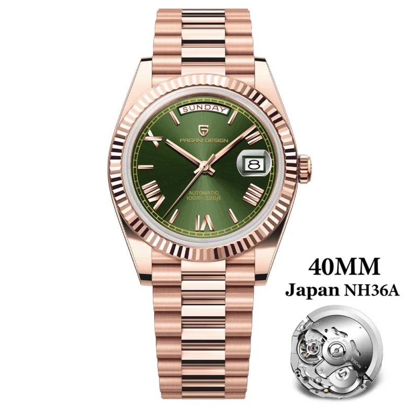 Professional Automatic Dive Watch with Sapphire Crystal and Stainless Steel Bracelet - Image 7