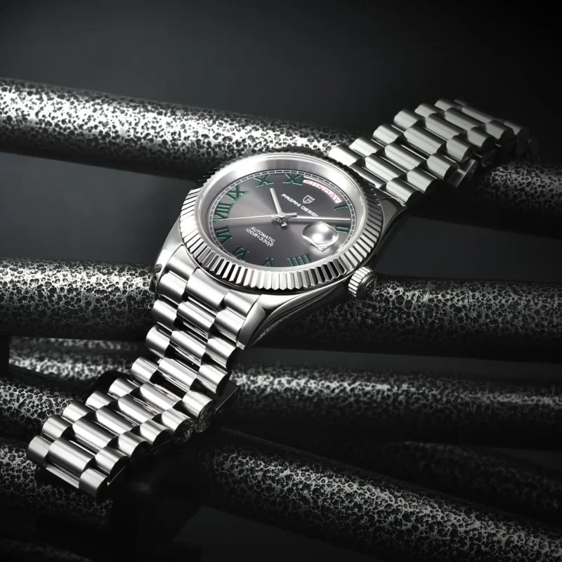 Luxury Automatic Dive Watch with NH36A Movement, Sapphire Crystal, and Stainless Steel Bracelet - Image 6