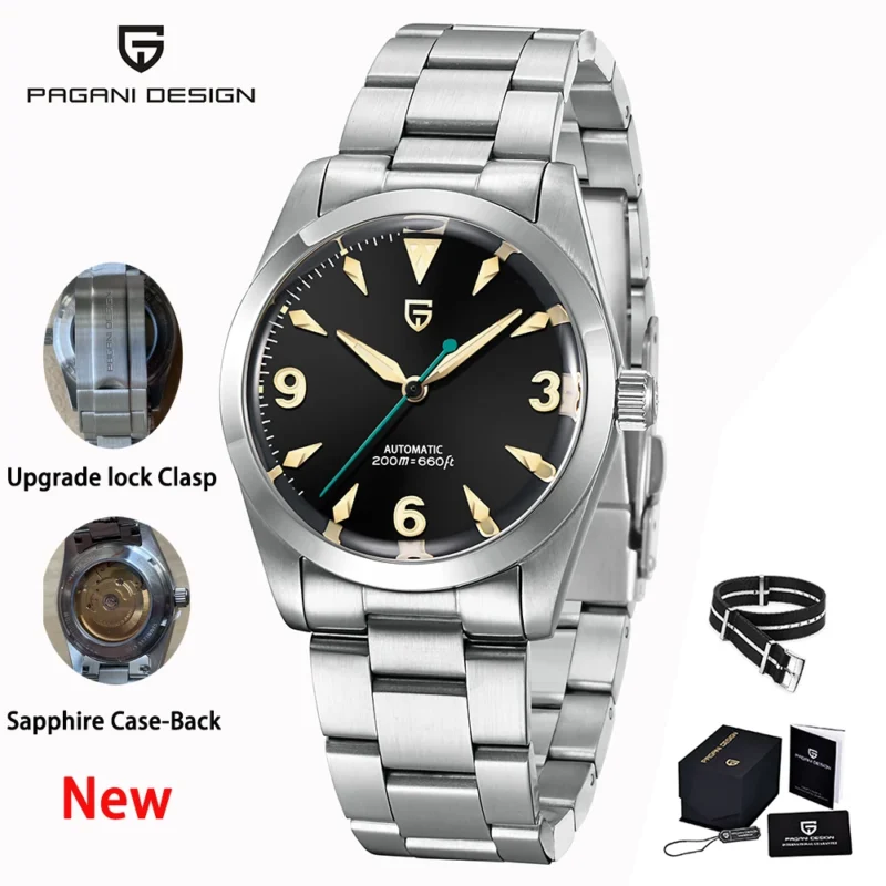 Professional Automatic Dive Watch with Sapphire Crystal and Stainless Steel Bracelet - Image 22