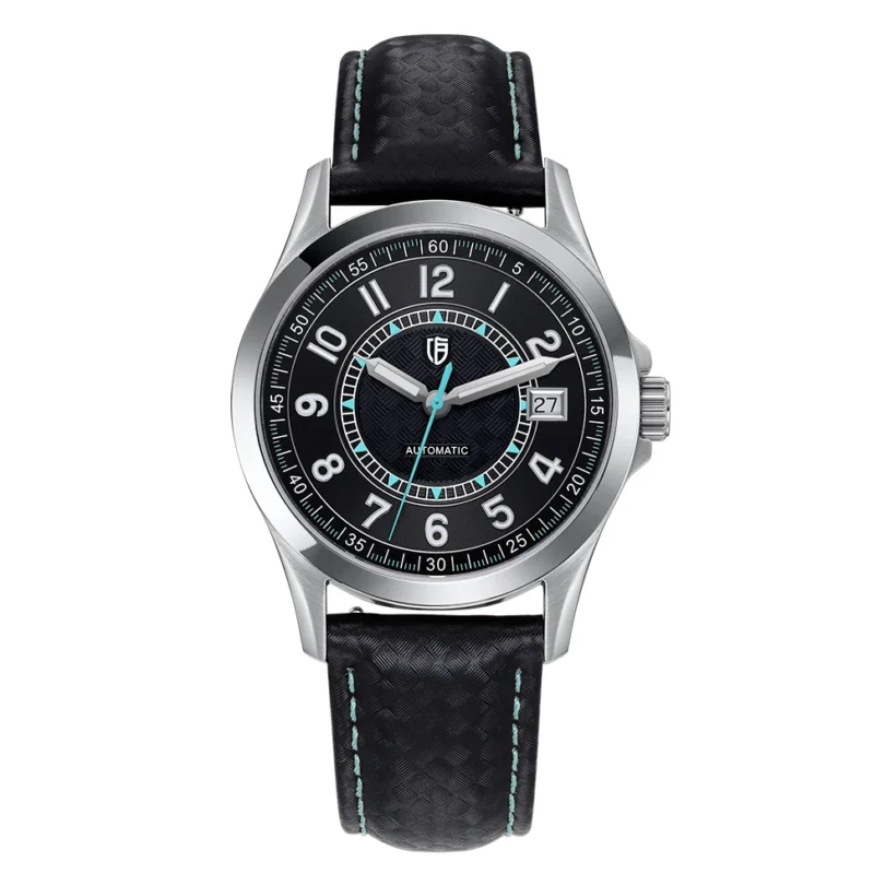 Classic Automatic Dress Watch with Sapphire Crystal and Leather Strap - Image 11