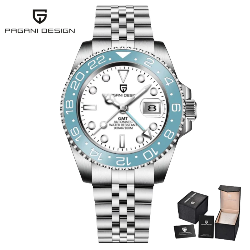 Professional GMT Automatic Watch with Sapphire Glass and Stainless Steel Bracelet - Image 8