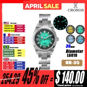 Explorer Automatic Dive Watch with Sapphire Crystal and 316L Stainless Steel Bracelet