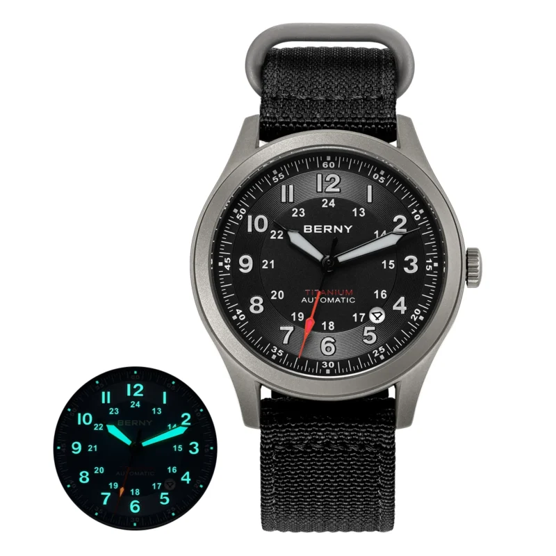 Professional Pilot Automatic Titanium Watch with Sapphire Crystal and Super Luminous Dial - Image 8