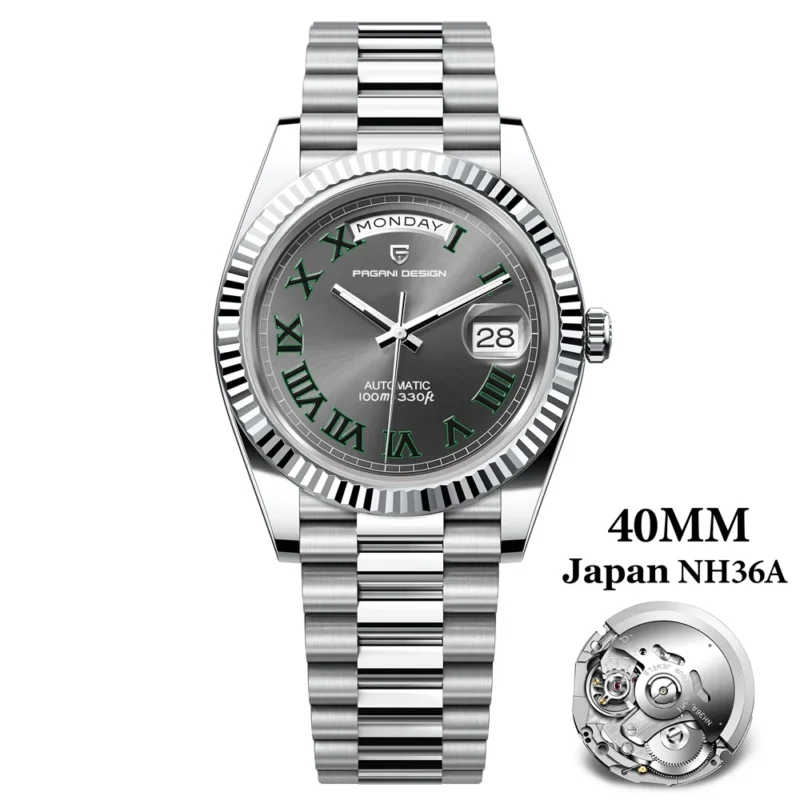 Luxury Automatic Dive Watch with NH36A Movement, Sapphire Crystal, and Stainless Steel Bracelet - Image 9