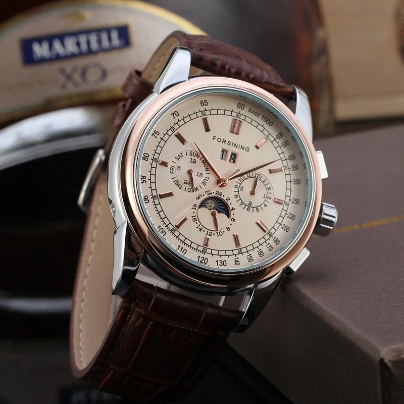Exquisite moonphase complication with intricate mechanical display