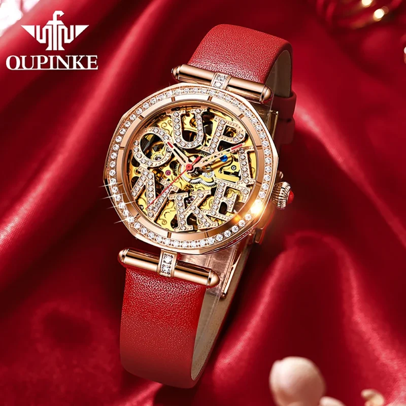 Luxury Women's Skeleton Automatic Watch with Sapphire Crystal and Ceramic Bracelet - Image 2