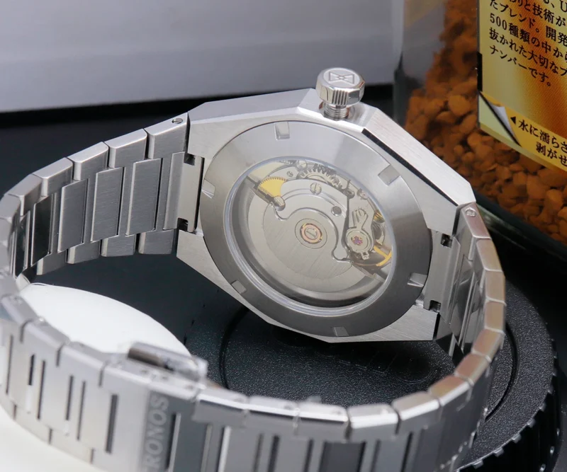 Classic Automatic Watch with Exhibition Caseback and Leather Strap - Image 5