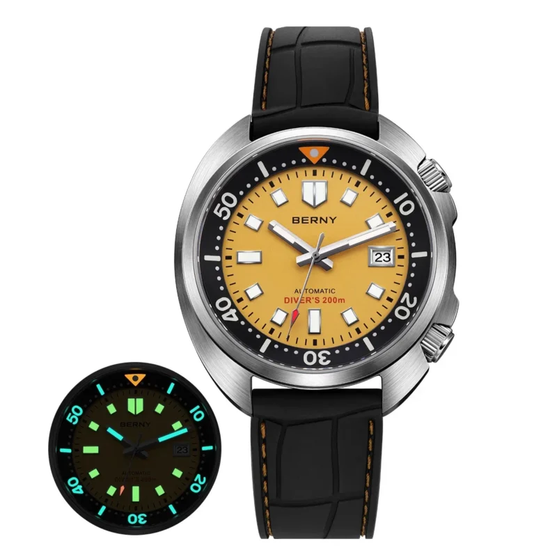 Professional Automatic Dive Watch with Sapphire Crystal and Stainless Steel Bracelet - Image 10