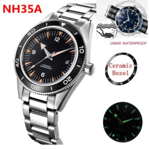 Professional Automatic Dive Watch with NH35 Movement, Sapphire Crystal and Stainless Steel Bracelet