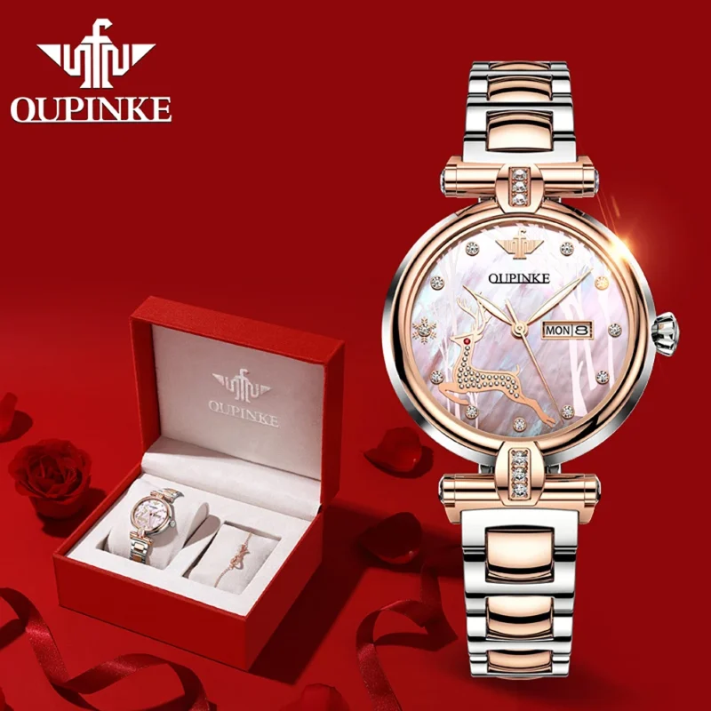 Luxury Women's Automatic Watch with Sapphire Crystal and Ceramic Bracelet - Image 8