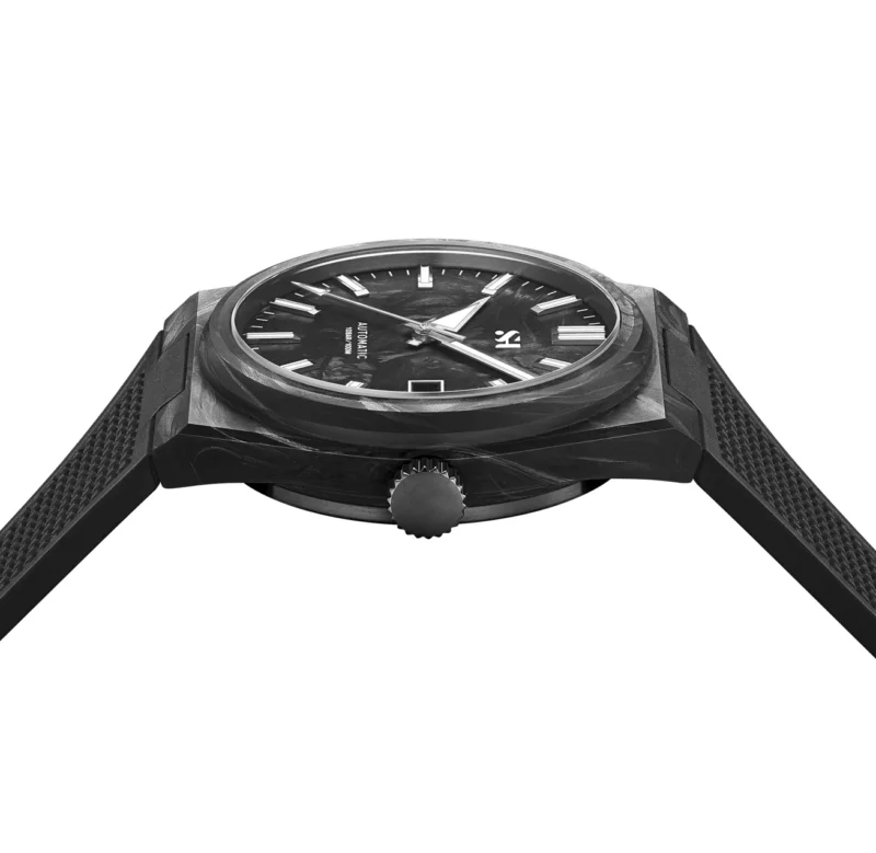 Carbon Fiber Automatic Dive Watch with Sapphire Crystal and Rubber Strap - Image 5